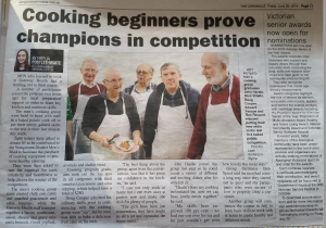 Wangaratta Chronicle article "Cooking beginners prove champions in competition"