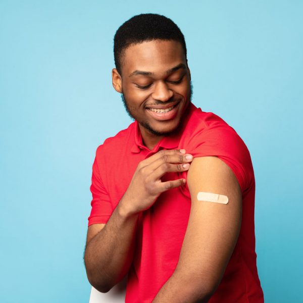 Man getting Covid-19 vaccination